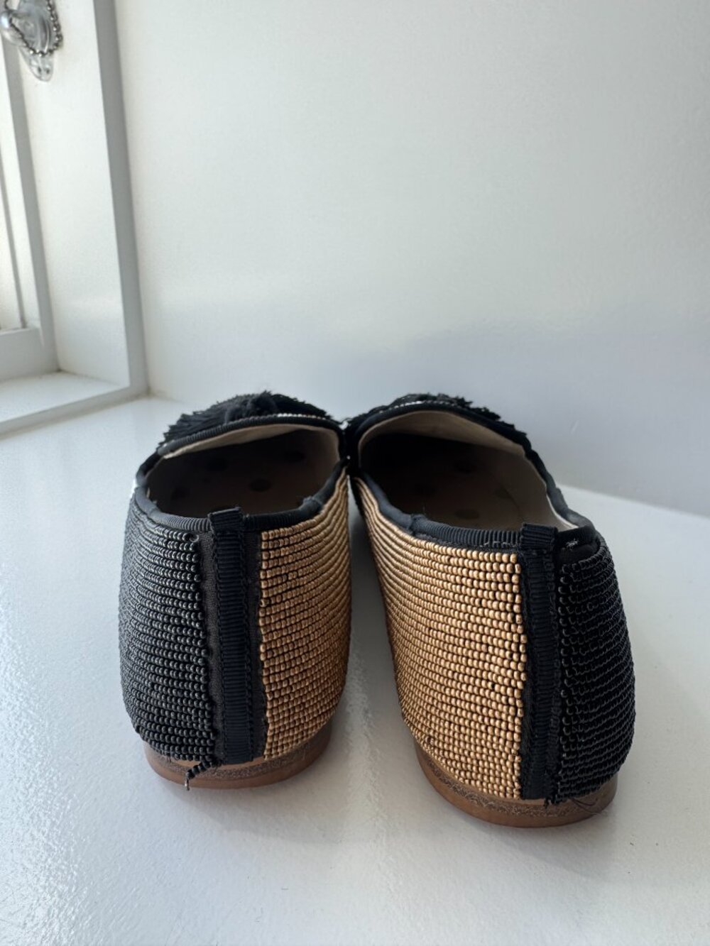Boden Evelina Beaded Tassel Loafers Black Tan EU 38 - Picture 9 of 12